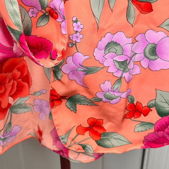 VTG 80s Victoria's Secret Floral Colorful Gold Label Sleeveless Top Womens Med - Picture 6 of 7